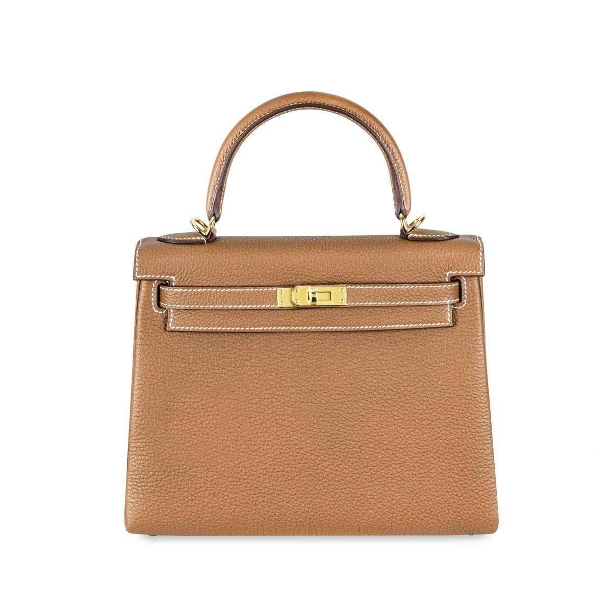 Herms Kelly II Retourne 25 Gold Veau Togo Bag GHW
